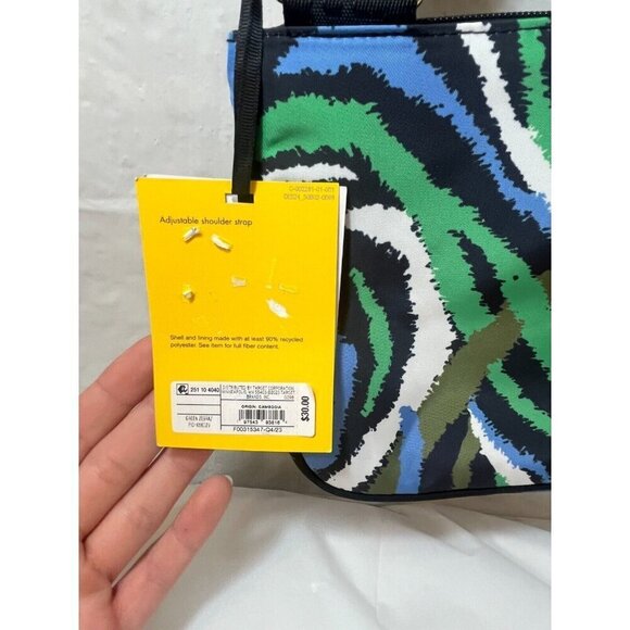 DVF Diane Von Furstenberg Utility Crossbody Bag Disco Zebra Green NWT - Picture 8 of 9